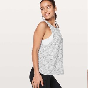 Lululemon Squad Goals Tank Top Tiger Space Dye Black White Racerback LIKE NEW